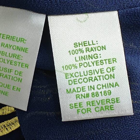 Lilly Pulitzer Quinn Halter Swing Dress Size XXS Navy Blue Gold Embroidery Lined - Picture 11 of 12